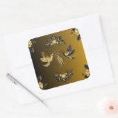 Sticker Carré Fusion Florale de Minuit (Enveloppe)