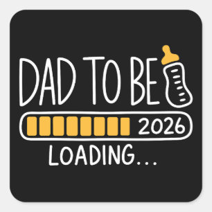 Sticker Carré Futur Papa 2026 Promu Papa Nouveau Père 