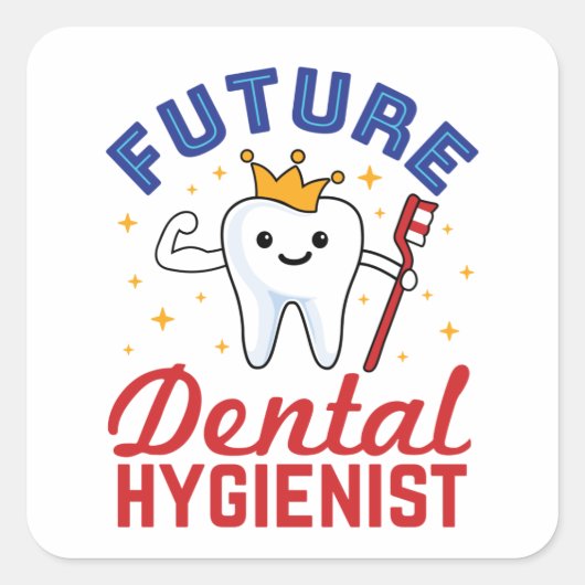 Sticker Carré Future Dental Hygienist RDH (Devant)