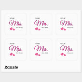 Sticker Carré Future Mrs Personalized Wedding Design  (Feuille)