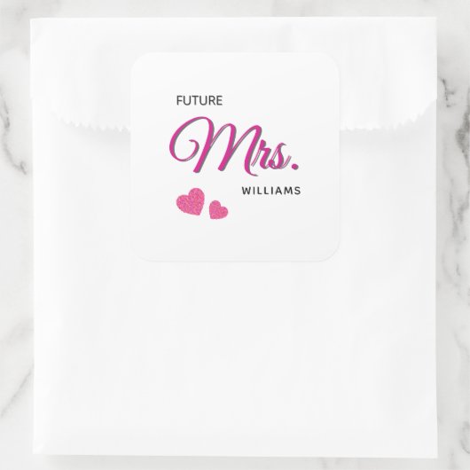 Sticker Carré Future Mrs Personalized Wedding Design  (Sac)
