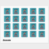 Sticker Carré Future Space Hero Retro Rockship Design (Feuille)