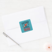 Sticker Carré Future Space Hero Retro Rockship Design (Enveloppe)