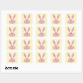 Sticker Carré Fuzzy Bunny (Feuille)