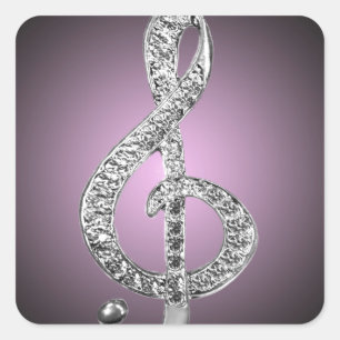 Sticker Carré G-clef de symboles de musique