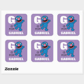 Sticker Carré G est pour Grover | Ajouter Votre Nom (Feuille)