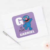Sticker Carré G est pour Grover | Ajouter Votre Nom (Enveloppe)