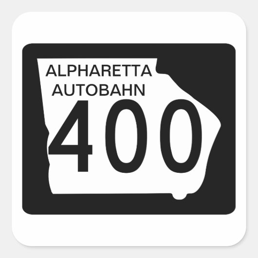 Sticker Carré GA 400 "Alpharetta Autobahn" (Devant)