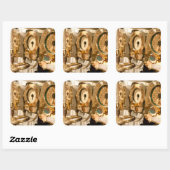 Sticker Carré Gages Et Instruments De Navigation Sur Sous-Marin (Feuille)