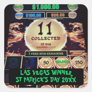 Sticker Carré Gagnant chanceux de Vegas, future mariée de la St