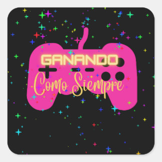 Sticker Carré gagnant comme toujours , joueur de jeux vidéo