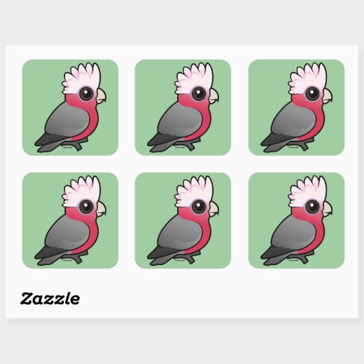 Sticker Carré Galah Birdorable (Feuille)
