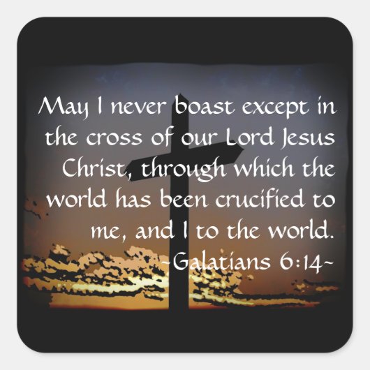 Sticker Carré Galates 6:14 (Devant)