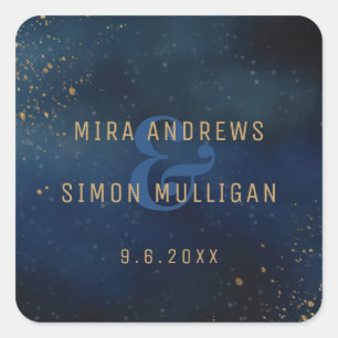 Sticker Carré Galaxie dorée