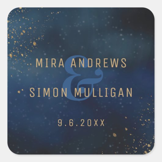 Sticker Carré Galaxie dorée (Devant)