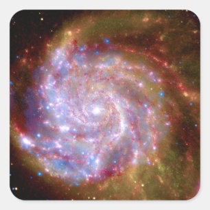 Sticker Carré Galaxie spirale Messier 101 - Photo du télescope H