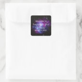 Sticker Carré Galaxie violette Cluster Planétarium Mariage Faveu (Sac)