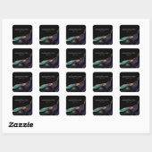 Sticker Carré Galaxy Agate Merci Élégant Moderne Turquoise Ruby (Feuille)