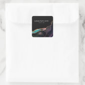 Sticker Carré Galaxy Agate Merci Élégant Moderne Turquoise Ruby (Sac)