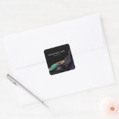 Sticker Carré Galaxy Agate Merci Élégant Moderne Turquoise Ruby (Enveloppe)