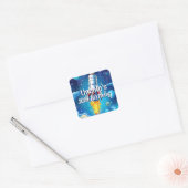 Sticker Carré Galaxy Astronaut Navette spatiale Rocketship Anniv (Enveloppe)