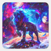 Sticker Carré Galaxy Lion Blue (Devant)