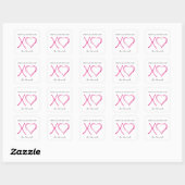 Sticker Carré Galentines minimalistes roses (Feuille)
