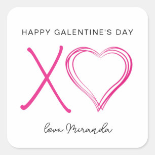 Sticker Carré Galentines minimalistes roses