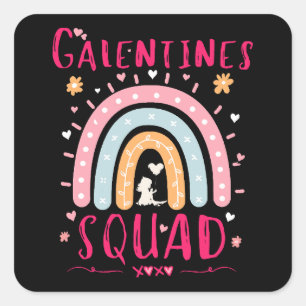 Sticker Carré Galentines Squad pour les filles Gang Funny valent