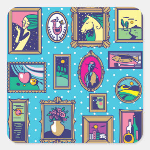 Sticker Carré Galerie murale : collection d'images diverses
