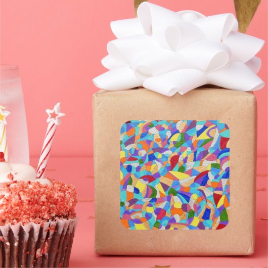 Sticker Carré Galets sur une plage (Fête)