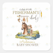 Sticker Carré Gallops and Gills Fisherman Derby Baby shower (Devant)