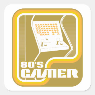 Sticker Carré Gamer des années 80