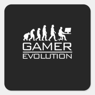 Sticker Carré Gamer Gift   Évolution des gamers