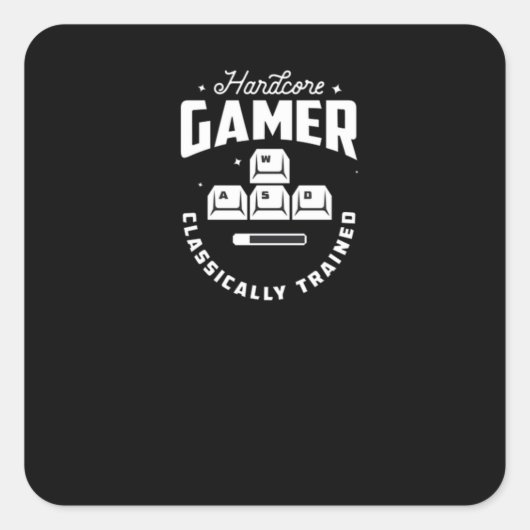 Sticker Carré Gamer hardcore (Devant)