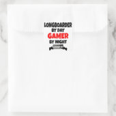 Sticker Carré Gamer Longboarder (Sac)