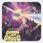 Sticker Carré Gamma Ray Burst Pulsars Kilonova Collision cosmiqu (Devant)