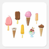 Sticker Carré Gamme De Glaces (Devant)
