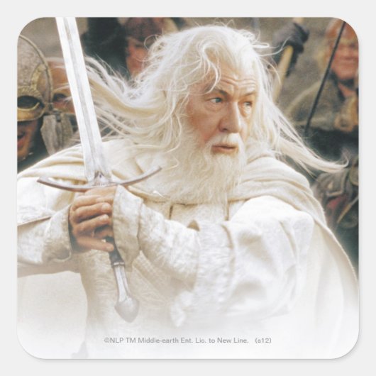 Sticker Carré GANDALF™ Combattre avec épée (Devant)