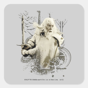 Sticker Carré GANDALF™ with Sword Vector Collage