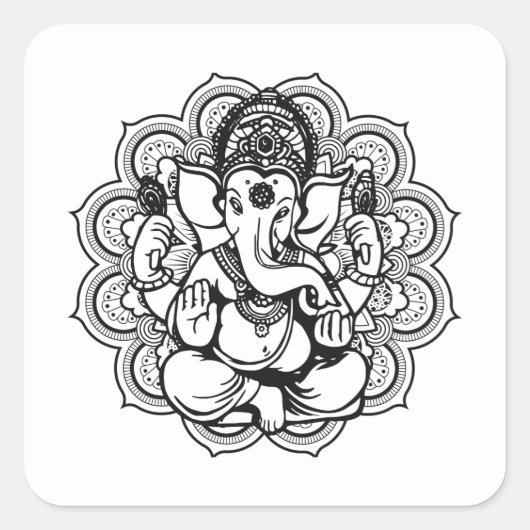 Sticker Carré Ganesha (Devant)
