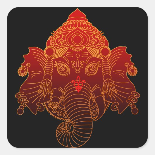 Sticker Carré ganesha (Devant)