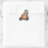 Sticker Carré Ganesha chevauchant un scooter (Sac)