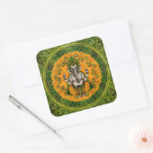 Sticker Carré Ganesha dans les fleurs de Marigold et la décorati (Enveloppe)