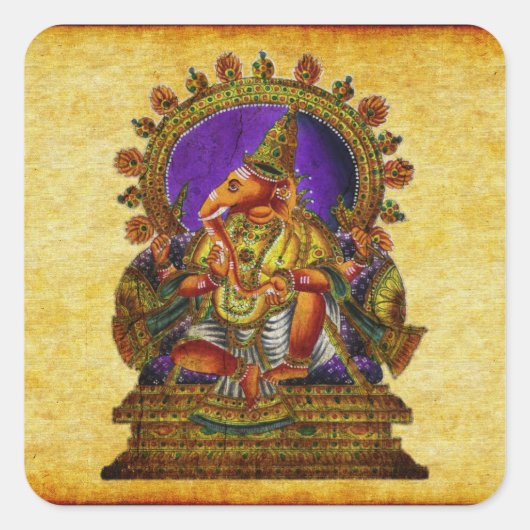 Sticker Carré Ganesha Deva antique (Devant)