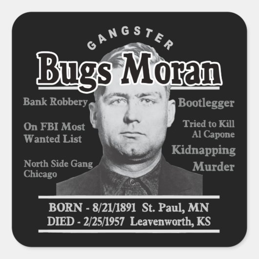 Sticker Carré Gangster Bugs Moran (Devant)
