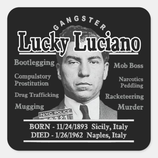 Sticker Carré Gangster Lucky Luciano (Devant)