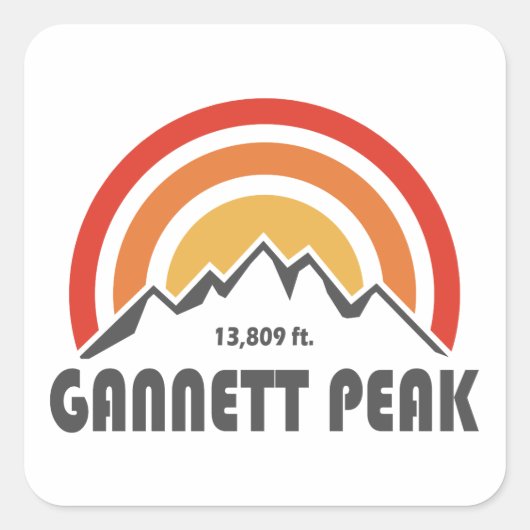 Sticker Carré Gannett Peak (Devant)