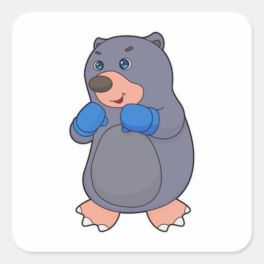 Sticker Carré Gants de boxe Mole (Devant)