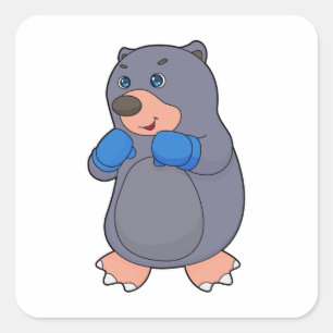 Sticker Carré Gants de boxe Mole